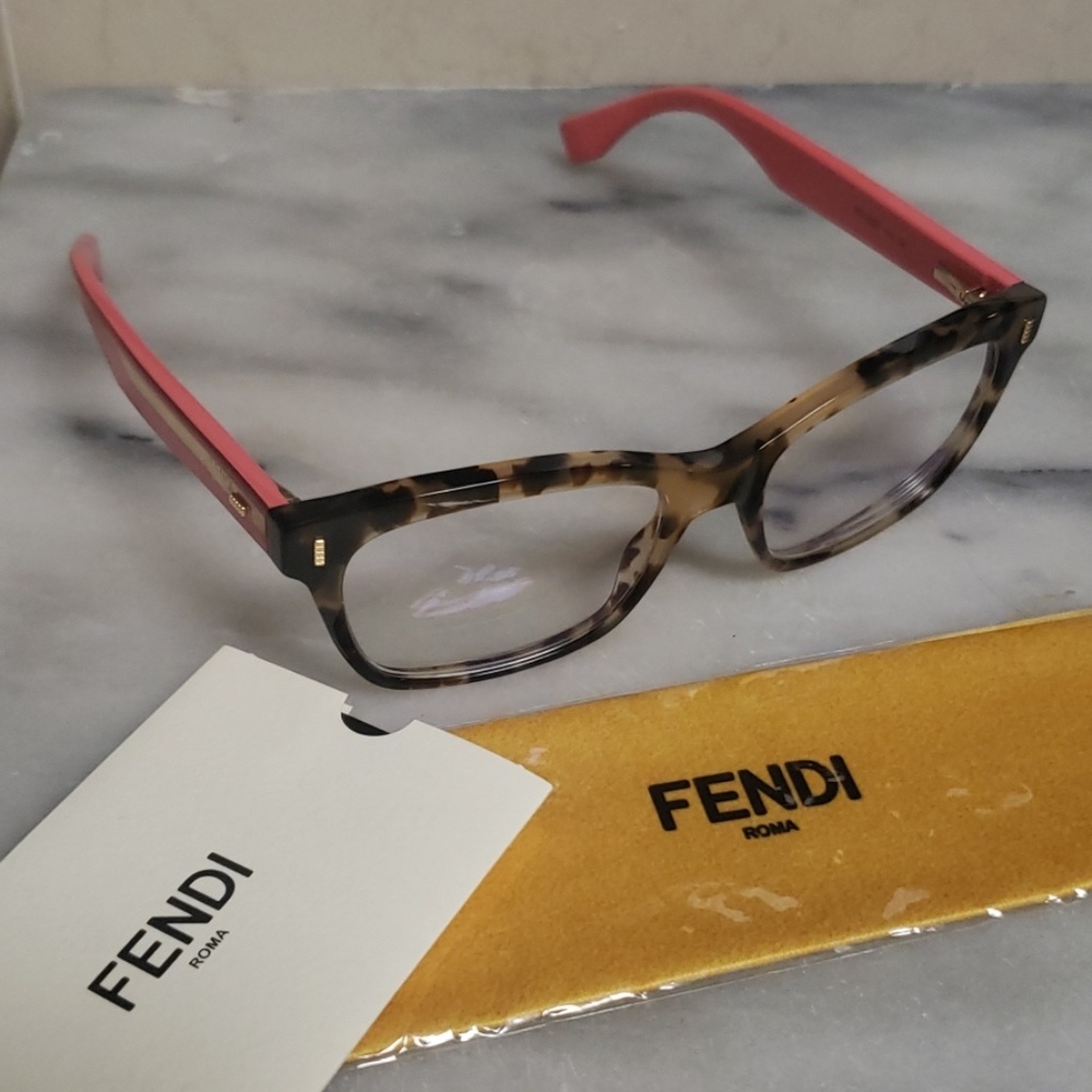 Fendi Eyeglass Frames - Honey Havana Red